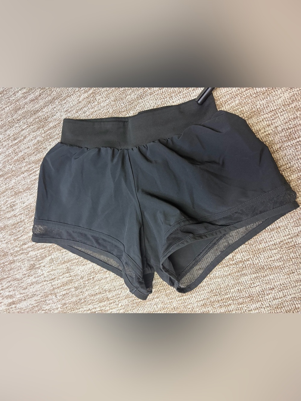 Varsity spirit mesh trim workout athletic cheer sport shorts black XS